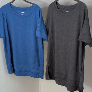 Casual Short Sleeve Tees in Blue and Gray